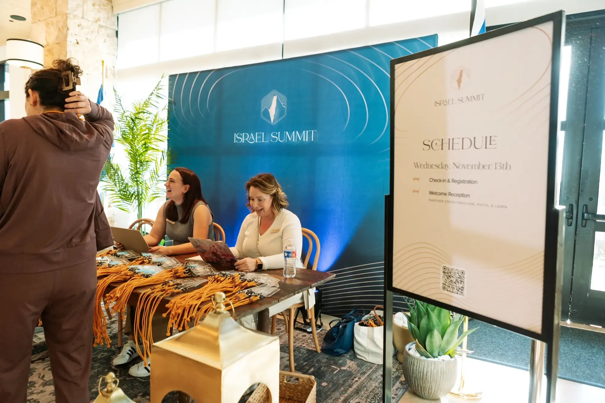 The registration booth at Israel Summit